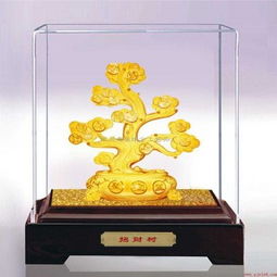 绒沙金摇钱树 保险公司礼品的吉祥之选——深圳友骏珠宝工艺品厂匠心打造